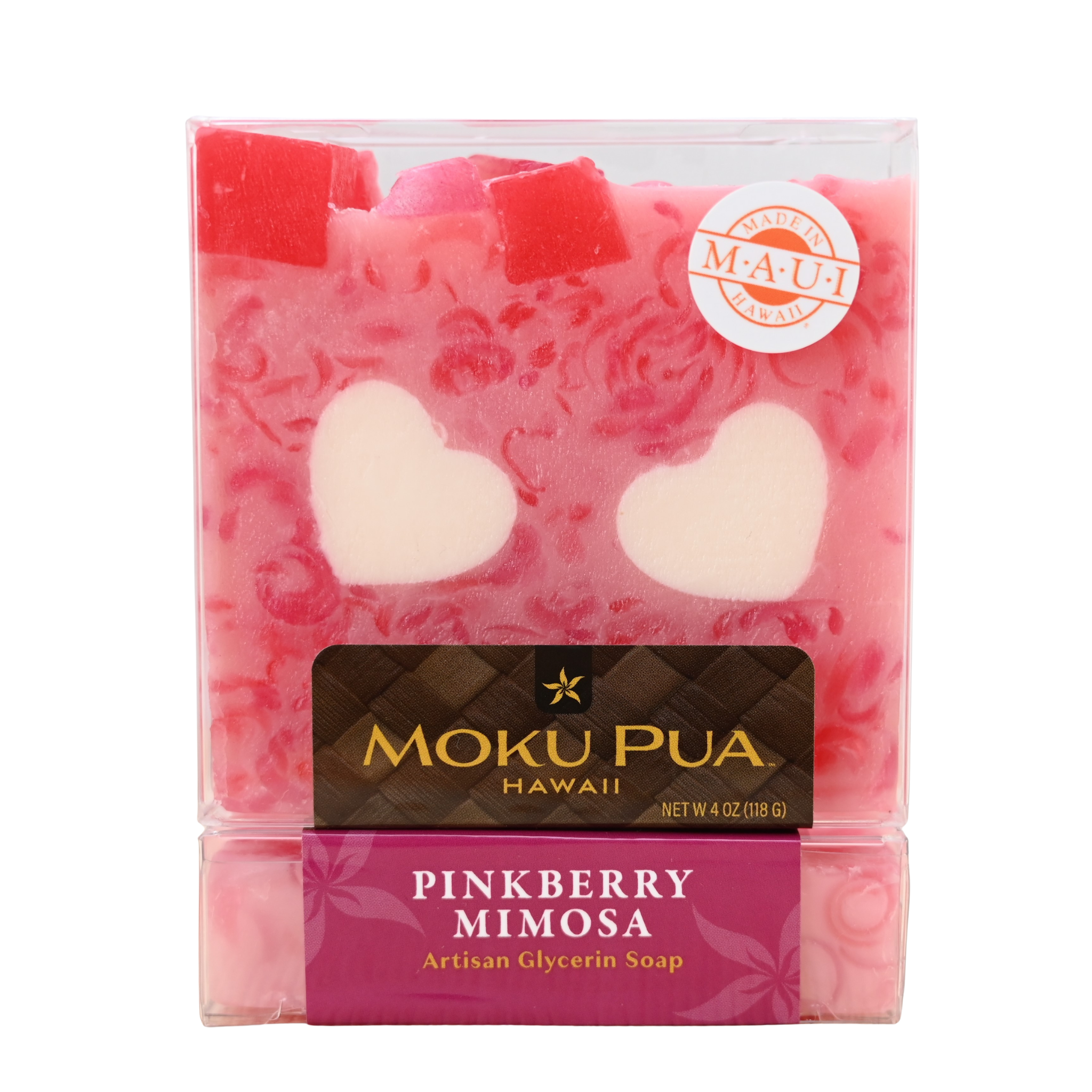 Pink Berry Mimosa – Tropical Heart Soap with Sweet Strawberry 